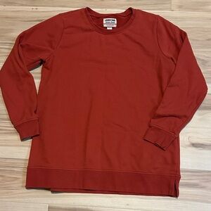 Lands' End Brick Red Serious Sweats Sweatshirt Pullover L